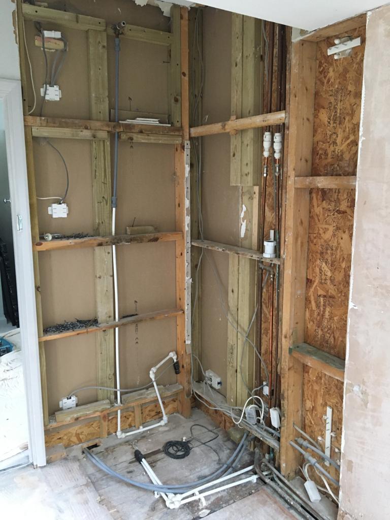 full bathroom renovation in coulsdon by igdbuilding - in progress