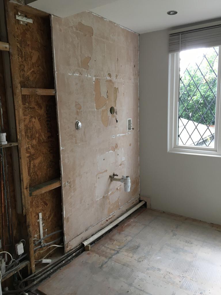 full bathroom renovation in coulsdon by igdbuilding - in progress