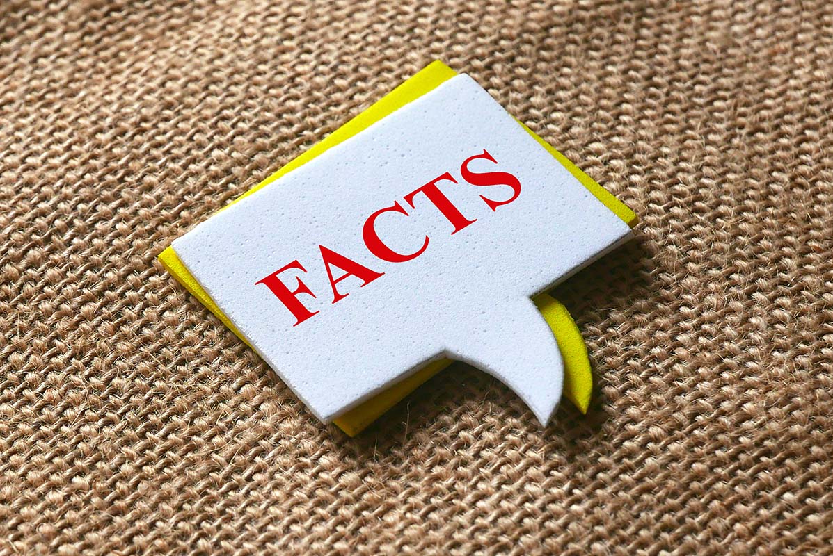 speech bubble with the word fact written on it