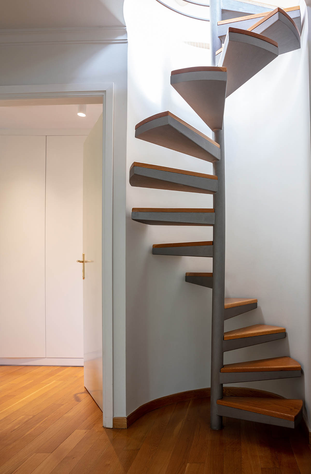 spiral staircase in modern loft