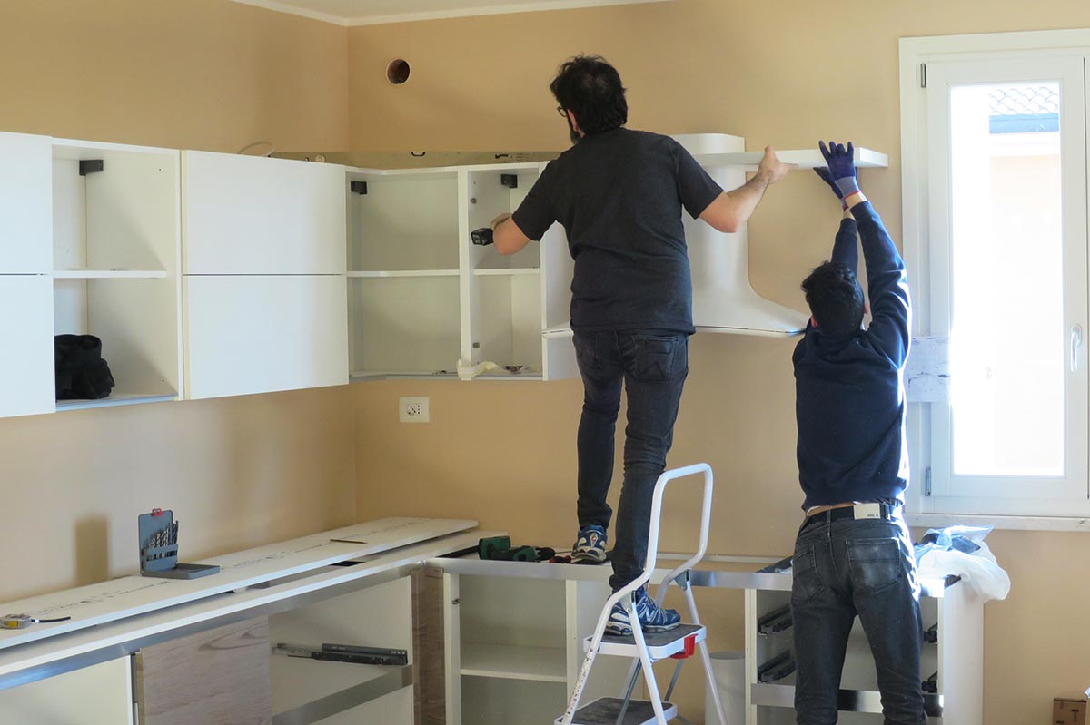 kitchen fitters reinstall revamped cupboards