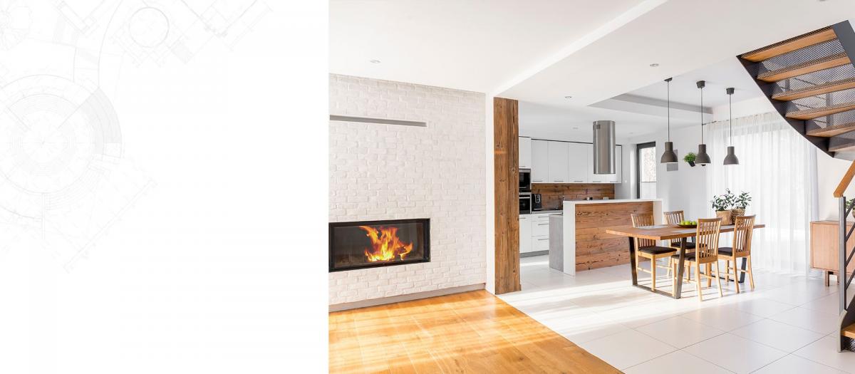 Bright kitchen and living space